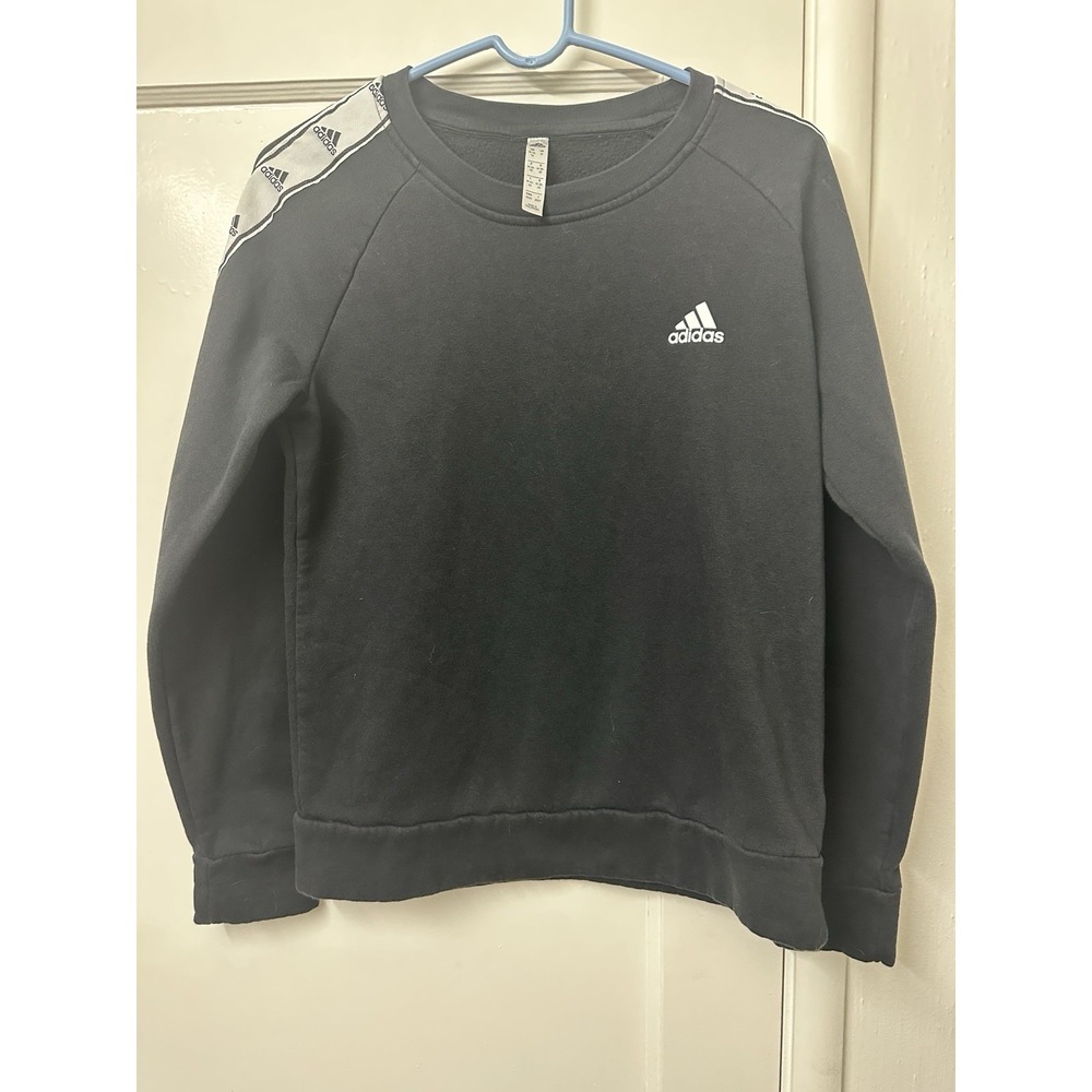 Adidas Tiro Tape Crewneck Sweatshirt Women's Black White M‎ Logo Stripe Sleeve